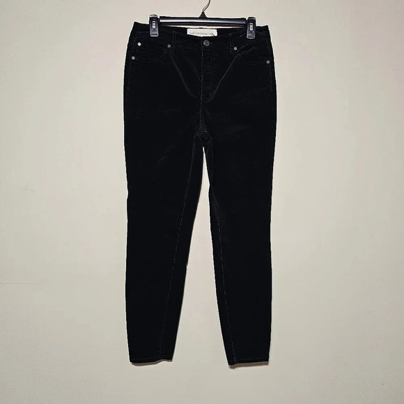 Soft Surroundings Corduroy High Waist Skinny Pants Black #2DP69 - Picture 1 of 7